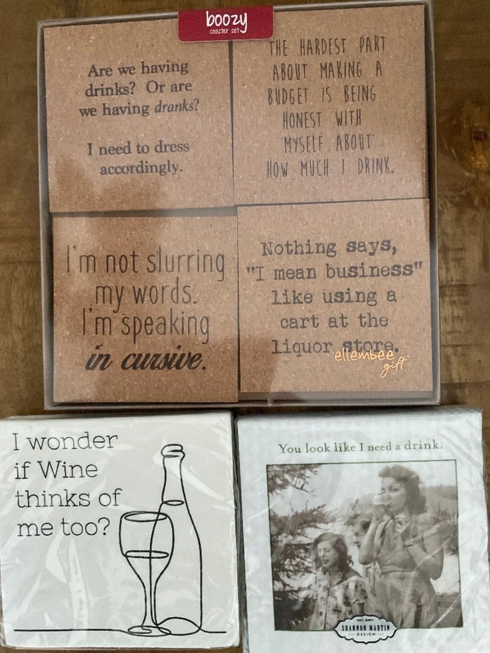 Coaster Cocktail Napkin Gift Set NWT